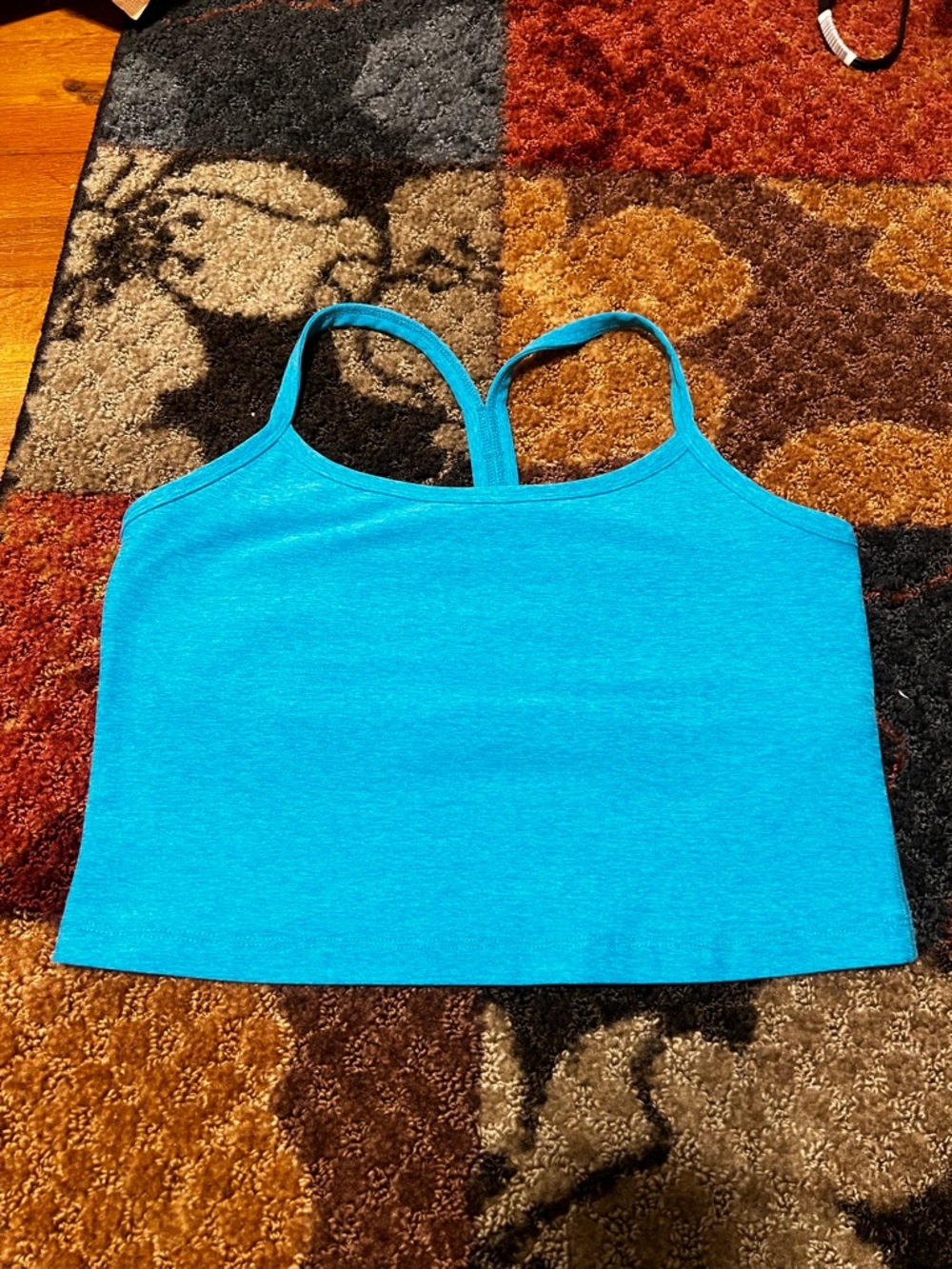 NWOT Beyond Yoga blue heather racerback crop tank size large